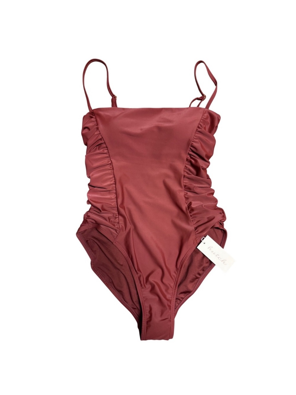 Hutch One-Piece Swimsuit in Burgundy Rust Size Small Anthro